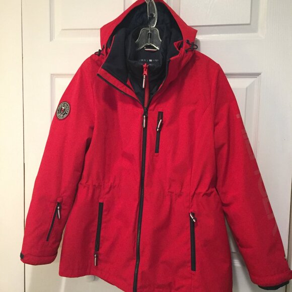 Women's Tommy Hilfiger 3-in-1 All Weather Systems Removable Hood Jacket Size L - Picture 1 of 16